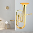 Gold Tuba Brass Instruments Wall Sticker