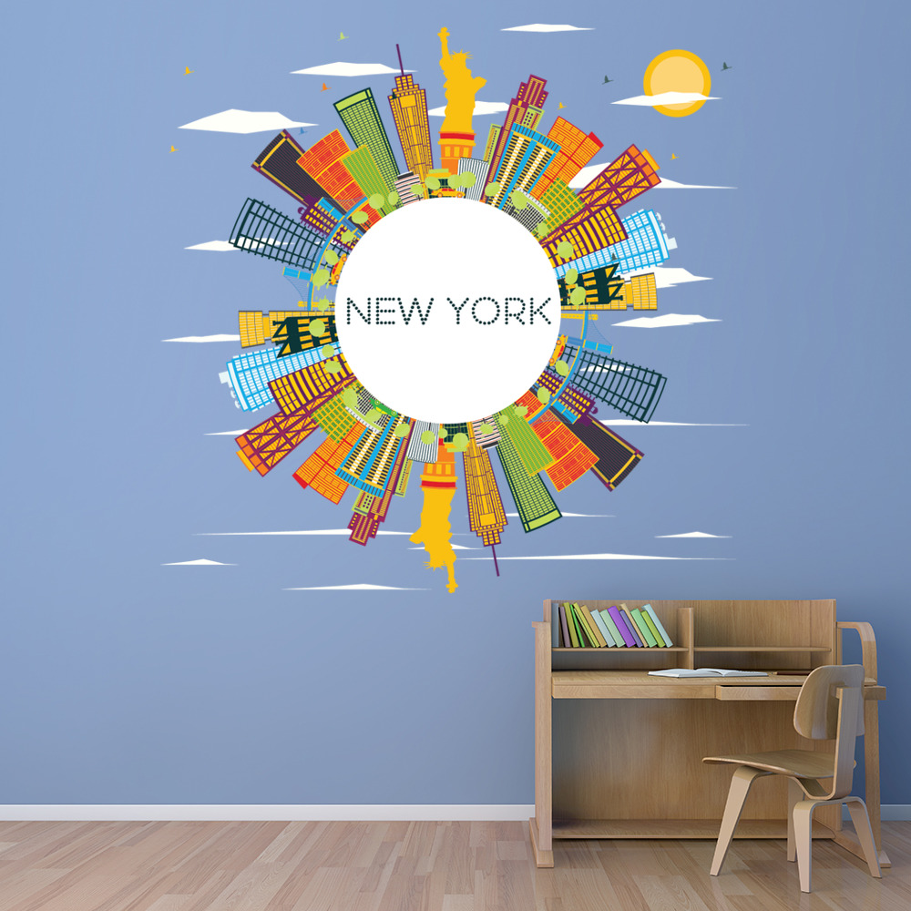 New York City Colour Skyline Wall Sticker