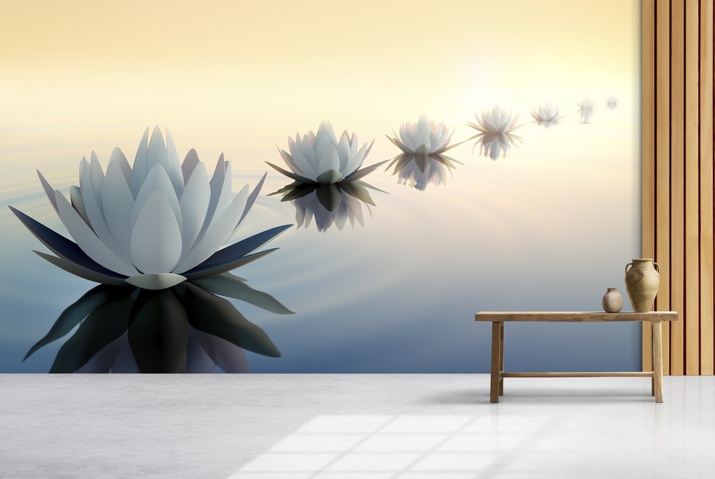 Lotus Flower Tranquil Water Wall Mural Wallpaper