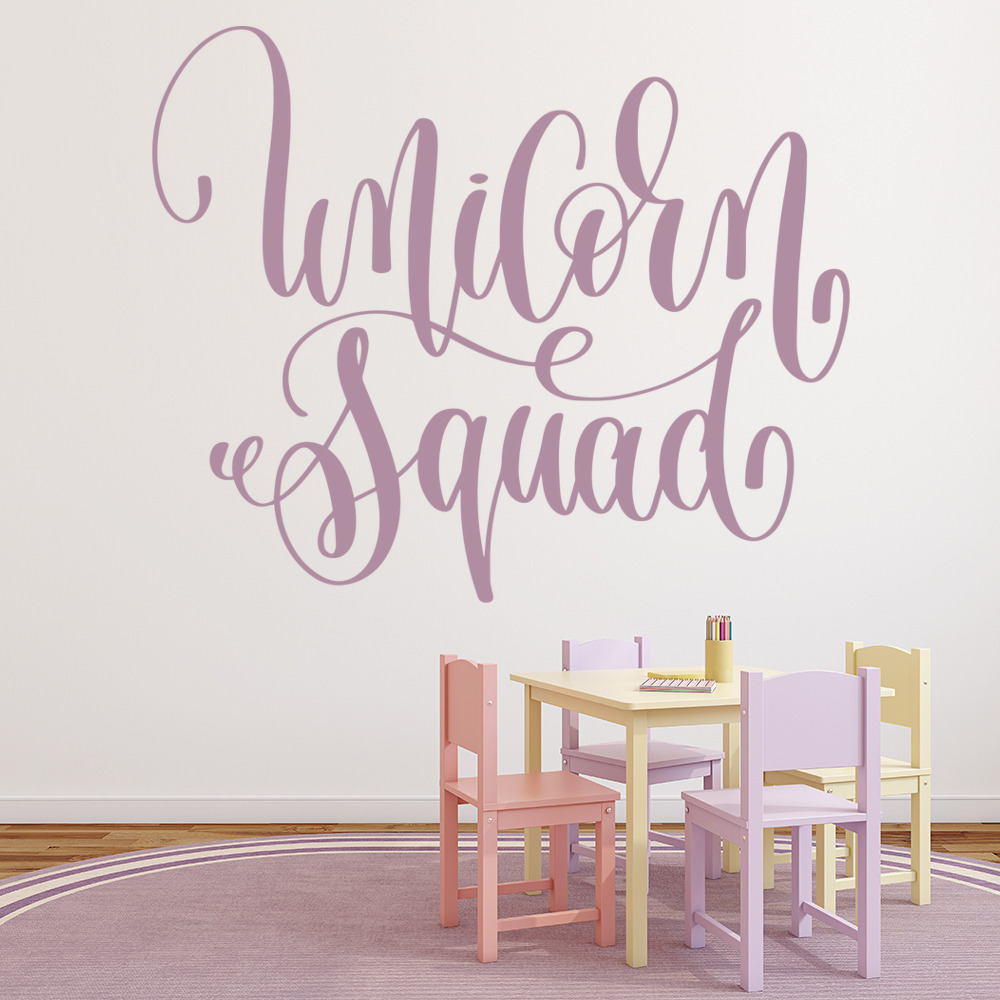 Unicorn Squad Fairytale Quote Wall Sticker