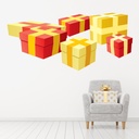 Christmas Presents Red Gold Wall Sticker