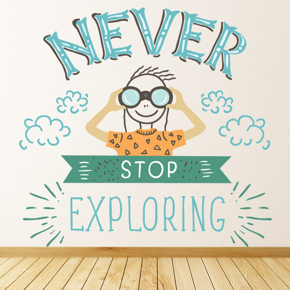 Never Stop Exploring Travel Quote Wall Sticker