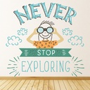 Never Stop Exploring Travel Quote Wall Sticker