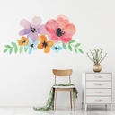 Red Purple Flowers Floral Bouquet Wall Sticker