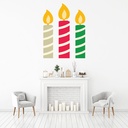 Candle Set Christmas Wall Sticker
