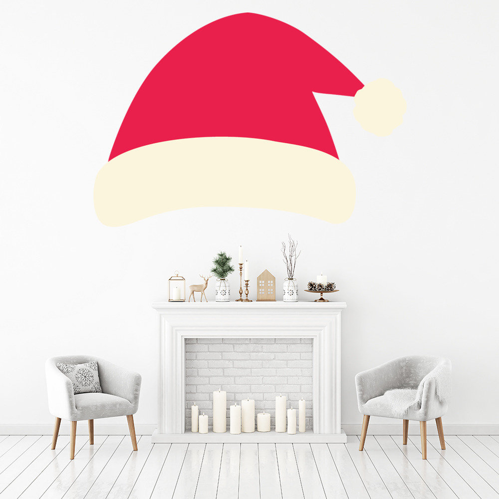 Red Santa Hat Christmas Wall Sticker