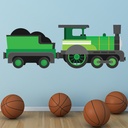 Green Train Steam Engine Wall Sticker
