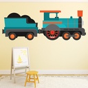 Blue Train Steam Engine Wall Sticker