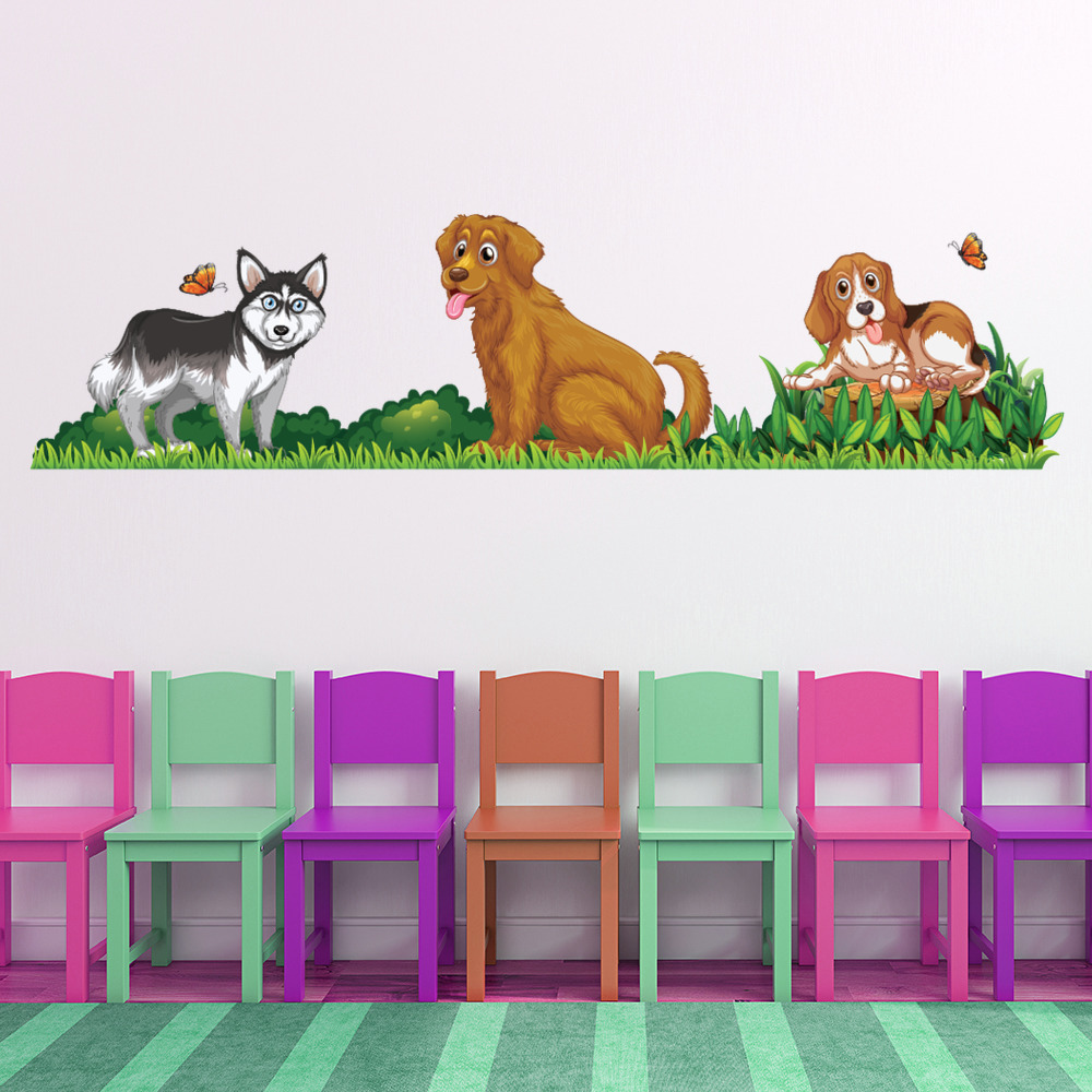 Dog Friends Labrador Husky Wall Sticker