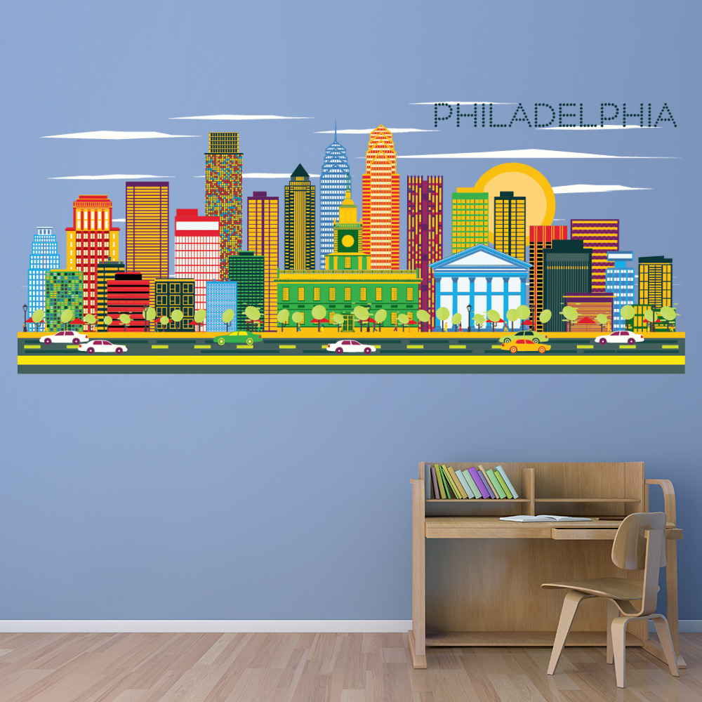 Philadelphia USA City Skyline Wall Sticker - Mod8