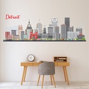 Detroit City Skyline Michigan USA Wall Sticker