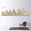 Detroit Skyline Michigan USA City Wall Sticker