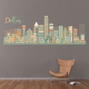 Dallas Texas USA City Skyline Wall Sticker - Mod6