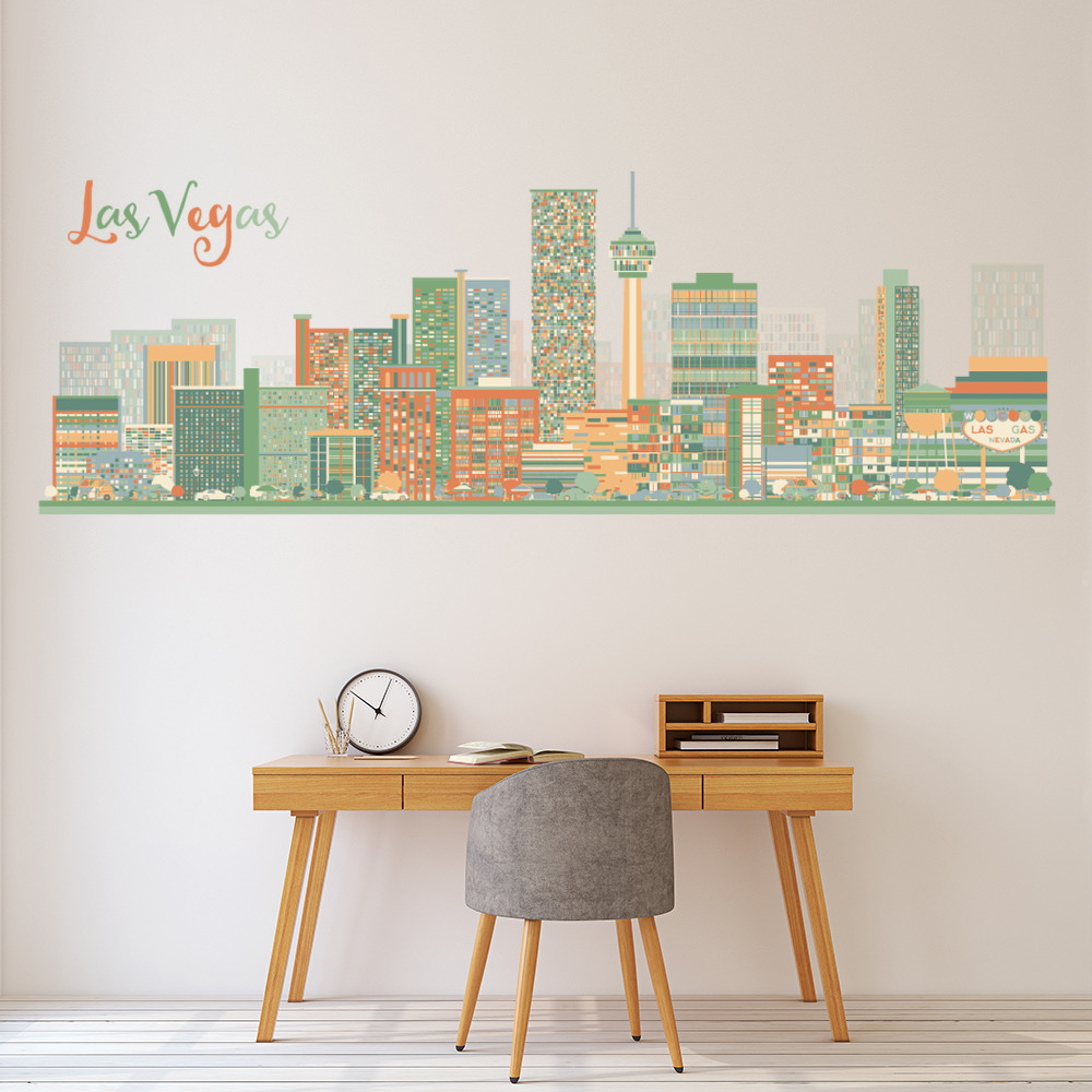 Las Vegas USA City Skyline Wall Sticker