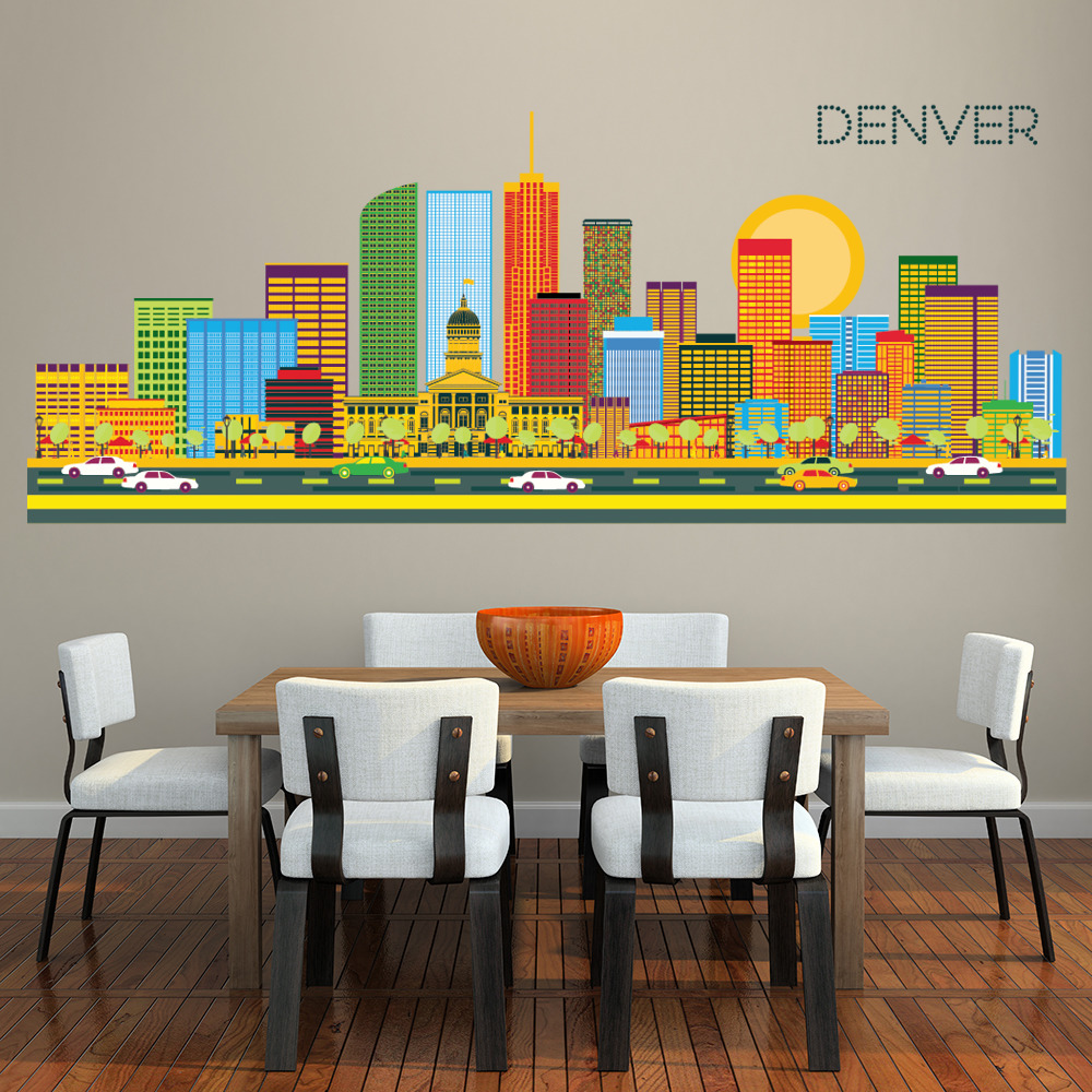 Denver City Skyline Colorado USA Wall Sticker