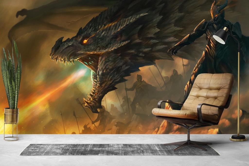 Dragon Master Fantasy Monster Wall Mural Wallpaper