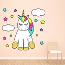 Unicorn Stars Clouds Wall Sticker Set