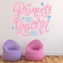 Princess Kisses Unicorn Wishes Wall Sticker