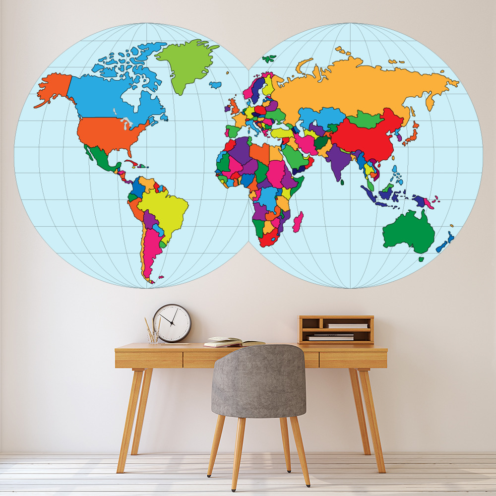 World Map Globe Wall Sticker | Icon Wall Stickers
