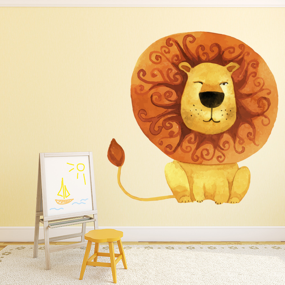 Yellow Lion Safari Animals Wall Sticker