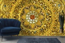 Gold Ornate Pattern Thailand Art Wall Mural Wallpaper