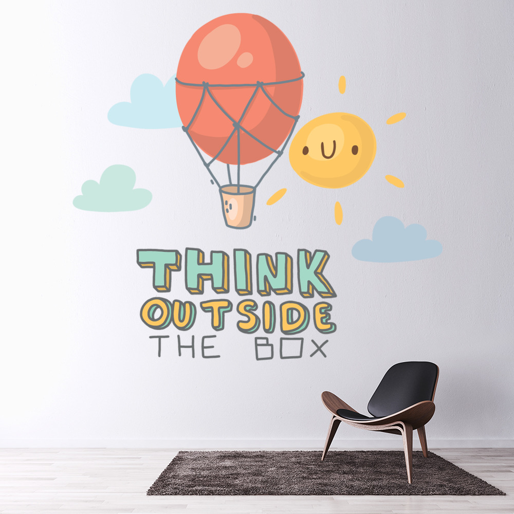 Think Outside The Box Quote Wall Sticker