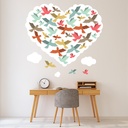 Love Heart Birds Clouds Wall Sticker