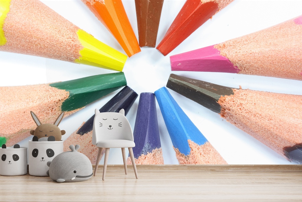 Colourful Pencils Nursery School Wall Mural Wallpaper