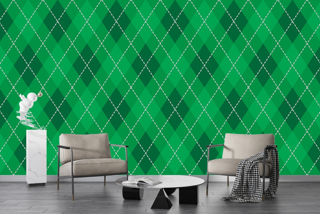Green Argyle Golf Background Wall Mural Wallpaper