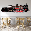 Black Steam Train Vintage Transport Wall Sticker