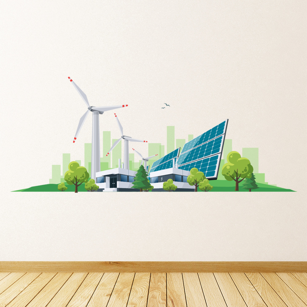 Power Station Renewable Energy Wall Sticker | Icon Wall Stickers