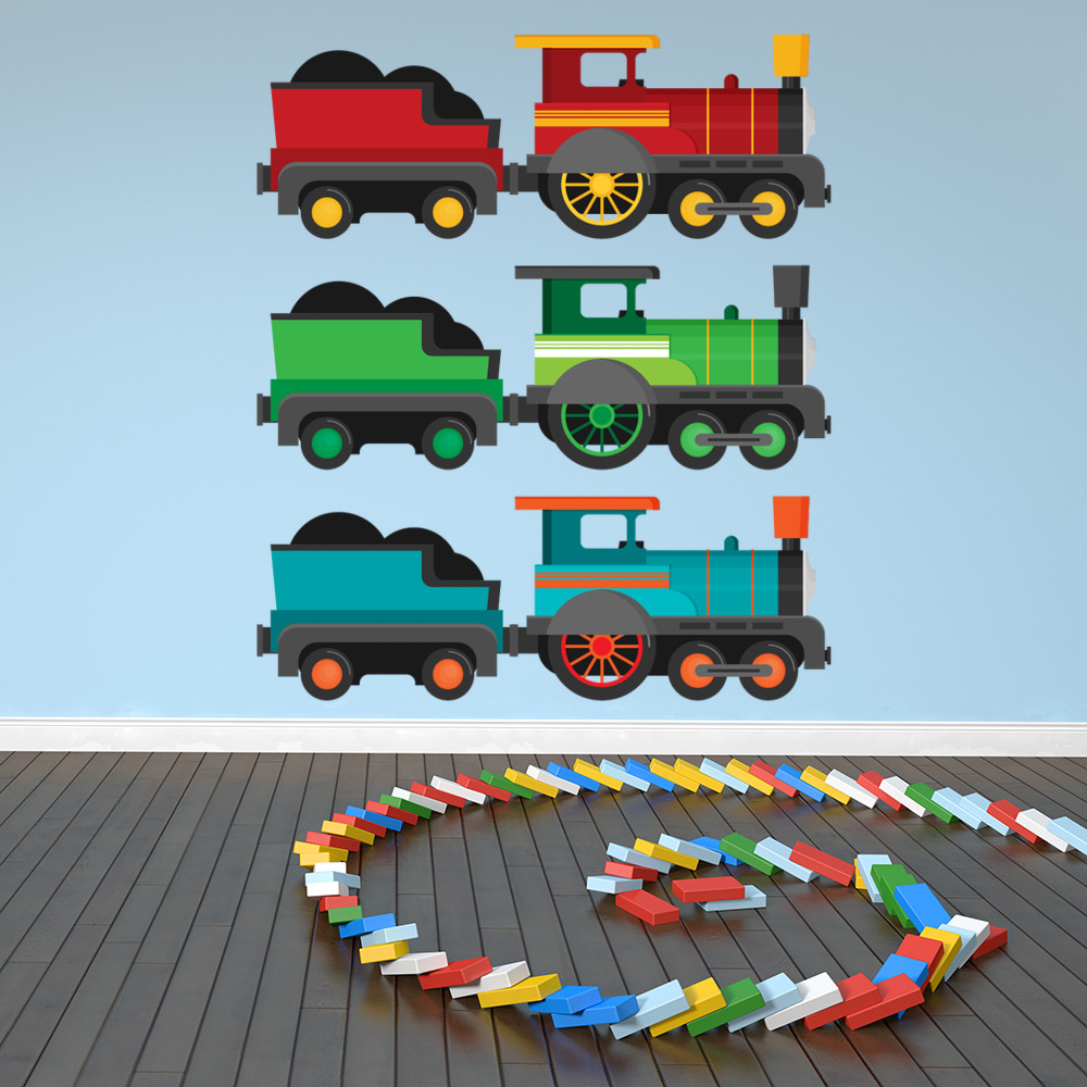 Train Steam Engine Wall Sticker Set