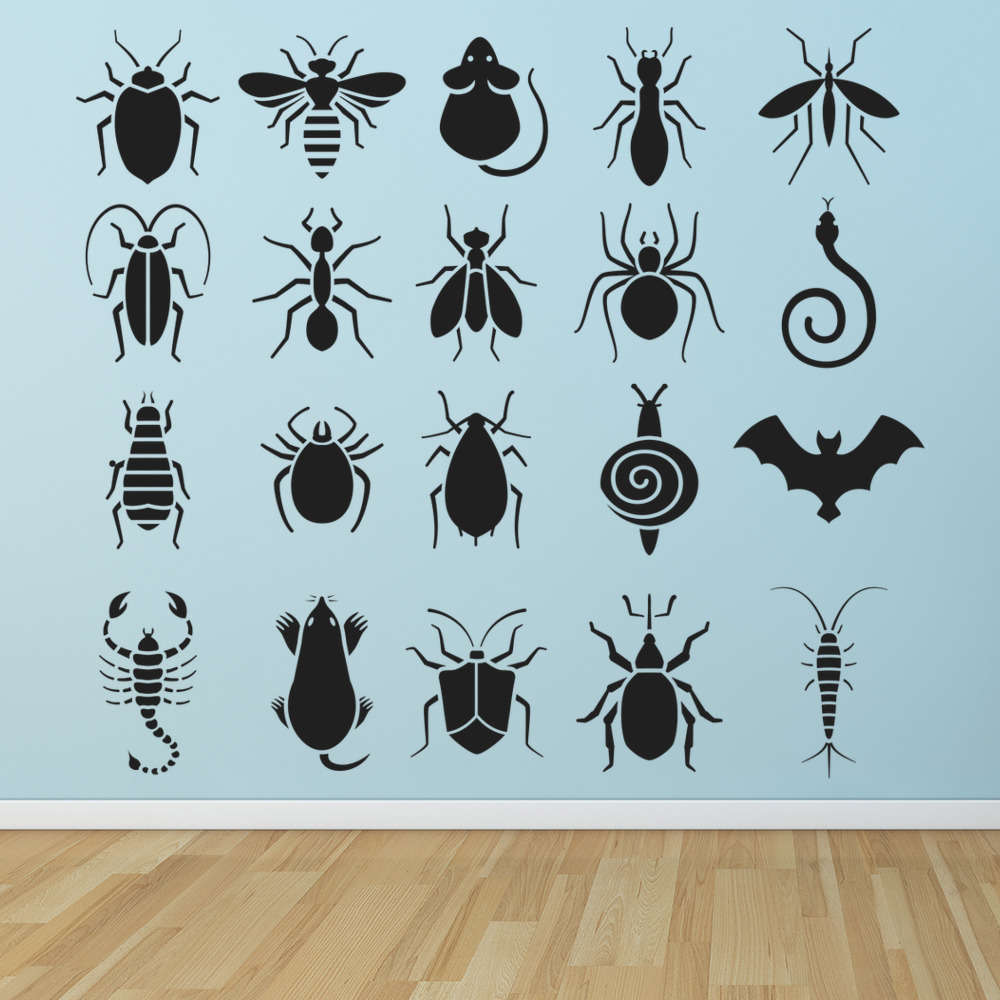 Insects Pests Spider Bee Ant Wall Sticker Set | Icon Wall Stickers
