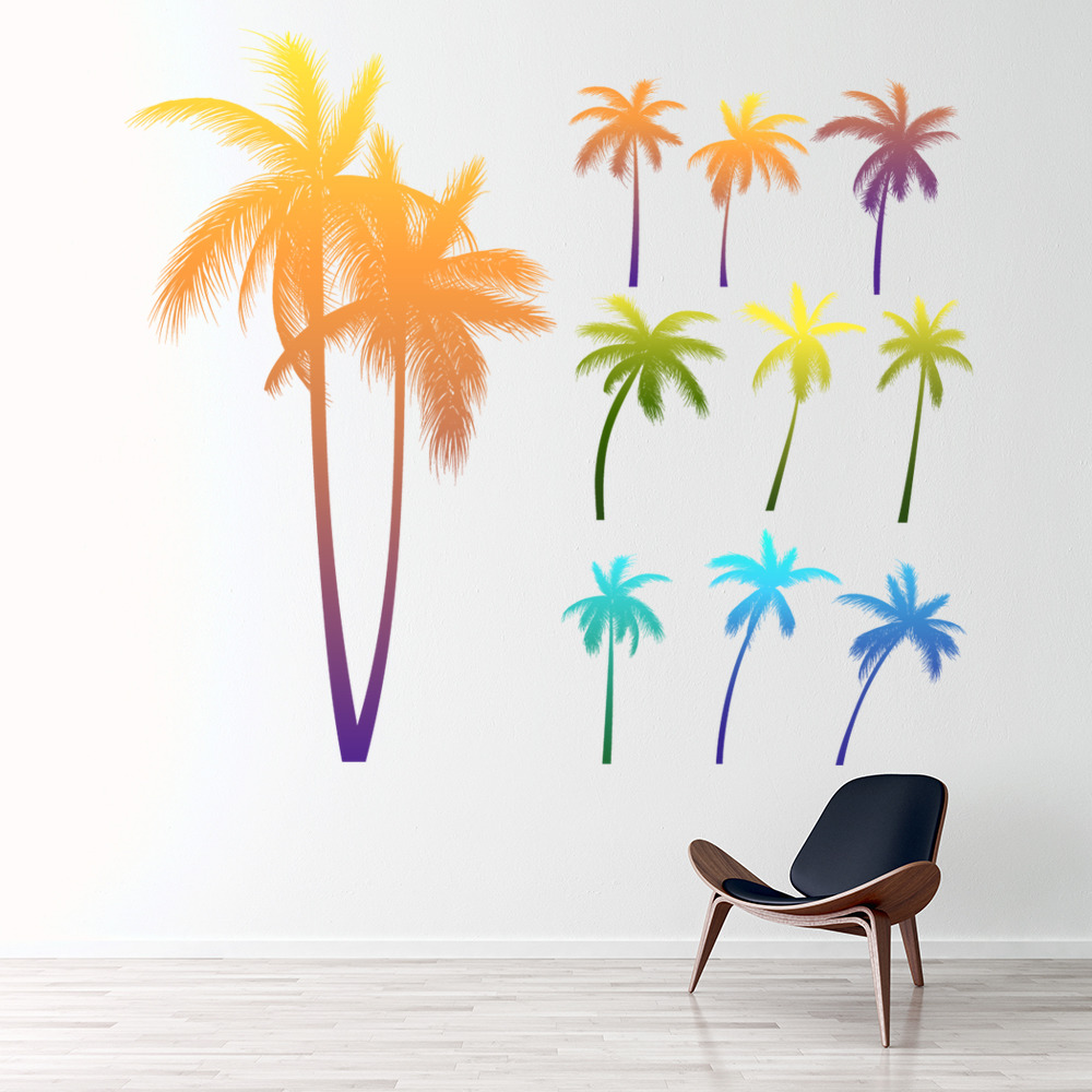 Palm Trees Tropical Trees Wall Sticker Set