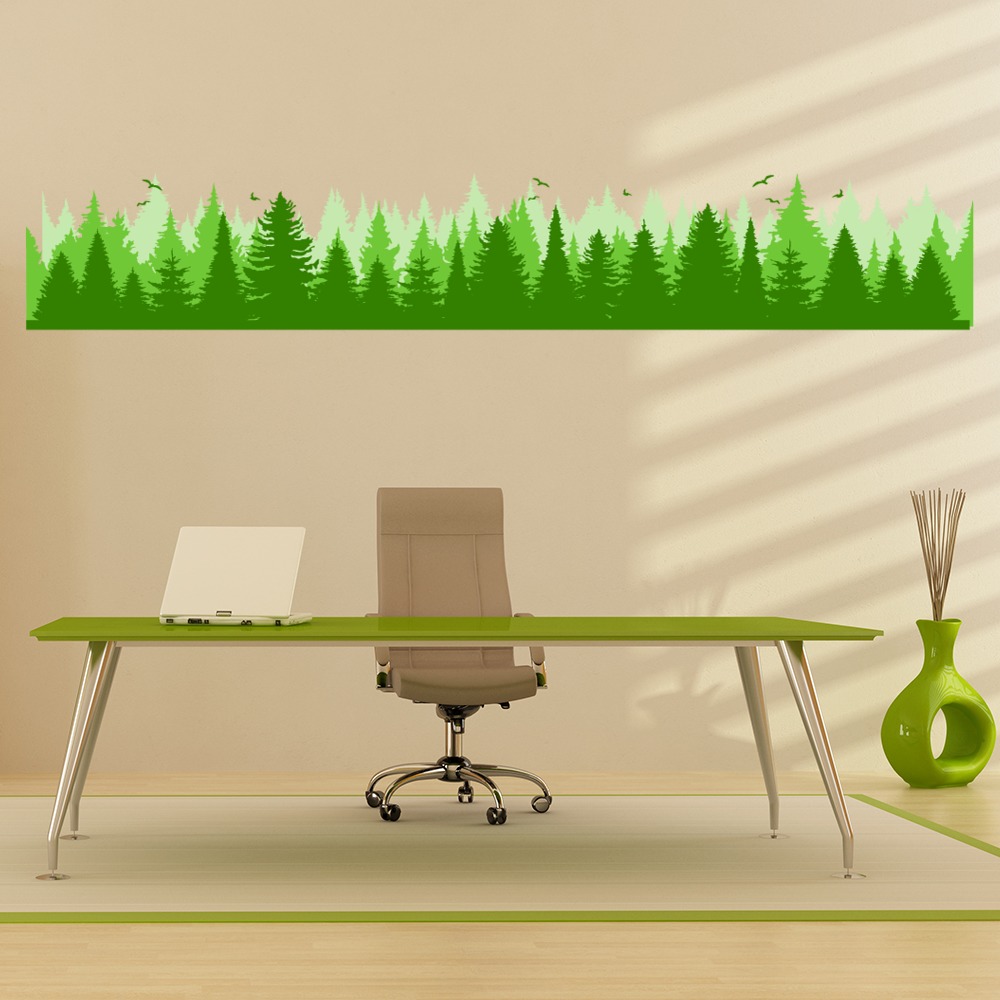Green Forest Border Wall Sticker