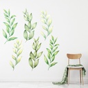Green Vine Leaves Flowers Trees Wall Sticker