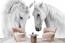 Beautiful White Horses Wall Mural Wallpaper