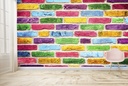 Rainbow Brick Texture Wall Wall Mural Wallpaper