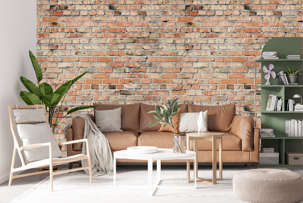 Vintage Red Brick Wall Mural Wallpaper