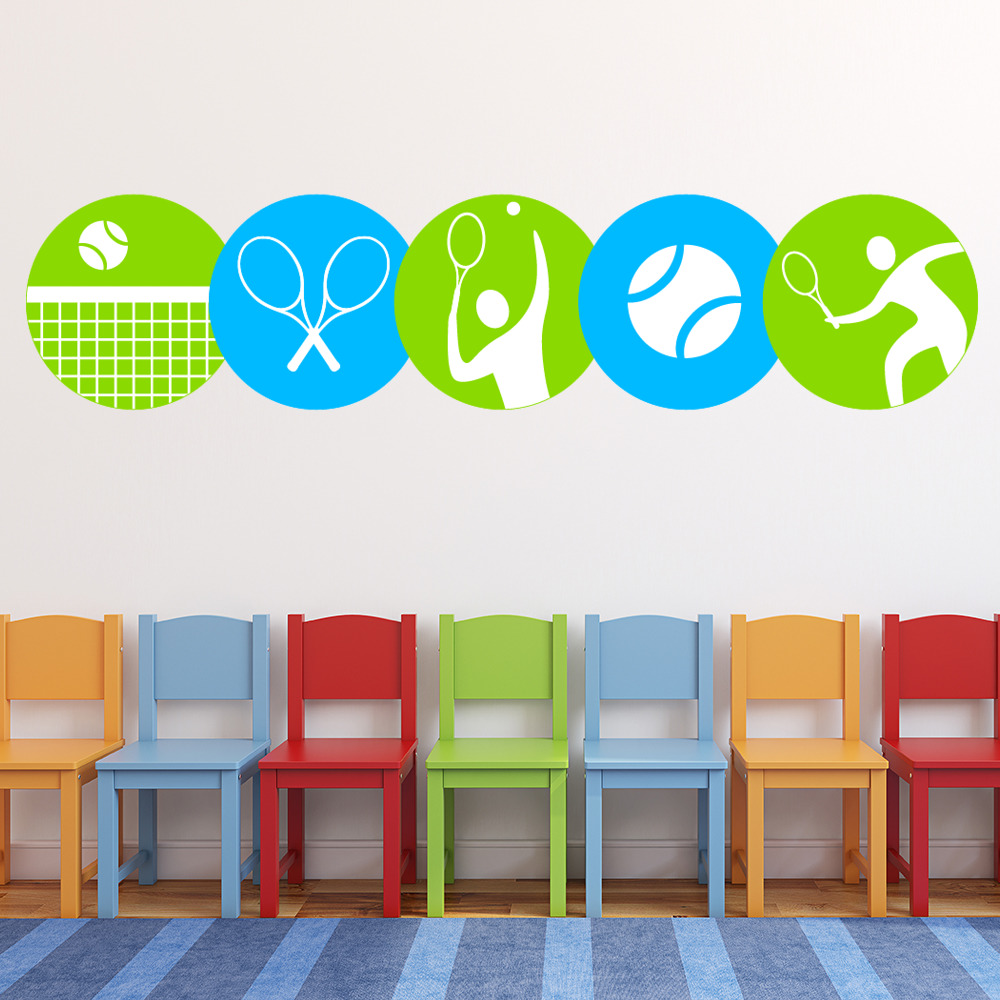 Tennis Banner Green Blue Wall Sticker
