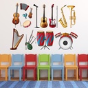 Musical Instruments Drums Guitar Wall Sticker Set