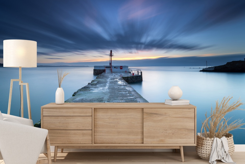 Cornwall Harbour Ocean Seascape Wall Mural Wallpaper