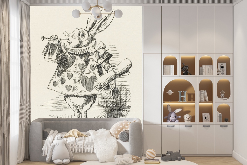 The White Rabbit Alice In Wonderland Wall Mural Wallpaper