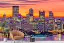 Pittsburgh Sunset USA City Skyline Wall Mural Wallpaper