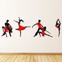 Dancing Disco Ball Ballet Wall Sticker Set
