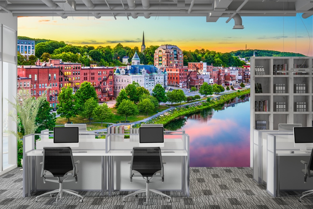 Augusta Maine Skyline USA Cityscape Wall Mural Wallpaper