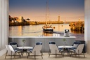 Whitby Harbour Yorkshire Sunset Wall Mural Wallpaper