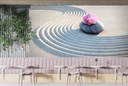 White Sand & Pink Orchid Flower Wall Mural Wallpaper