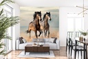 Two Horses On Beach Wall Mural Wallpaper