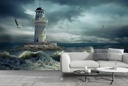 Lighthouse In The Storm Wall Mural Wallpaper